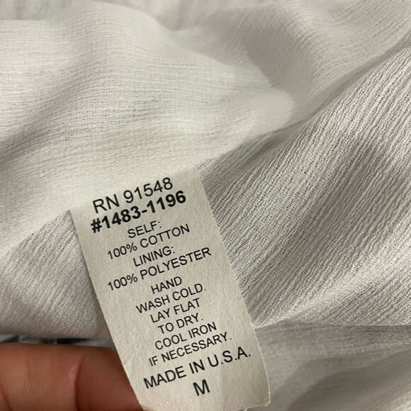 Waverly Grey Peplum Jacket Single Button Eyelet Tie Sleeves Cotton Size M - $218 - Picture 10 of 11